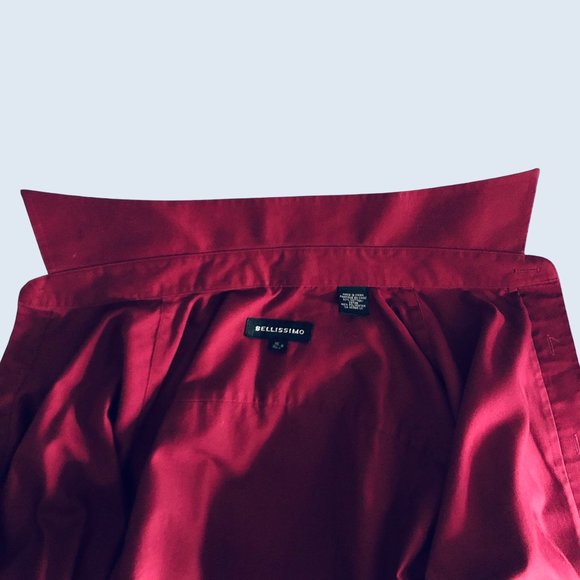 Bellissimo Burgundy Dress Shirt Size 16R - Picture 5 of 10